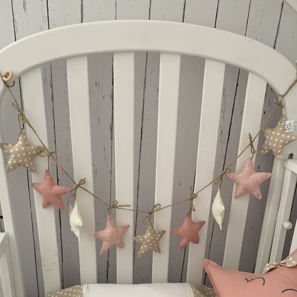 Guirnalda estrella Rosa/beige