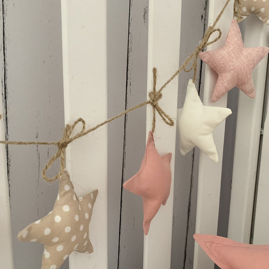 Guirnalda estrella Rosa/beige